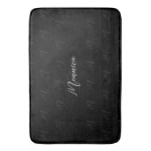 Tapis De Bain Script de monogramme élégant noir (devant Vertical)
