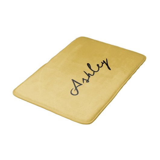 Tapis De Bain Script en or clair personnalisé (Angle)