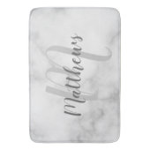 Tapis De Bain Script moderne Monogramme personnalisé et nom de f (devant Vertical)