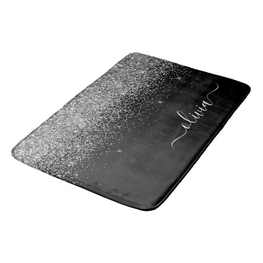 Tapis De Bain Script Monogram Girly Name (Angle)