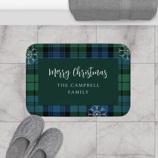Tapis De Bain Script rustique élégant plaid Campbell Tartan
