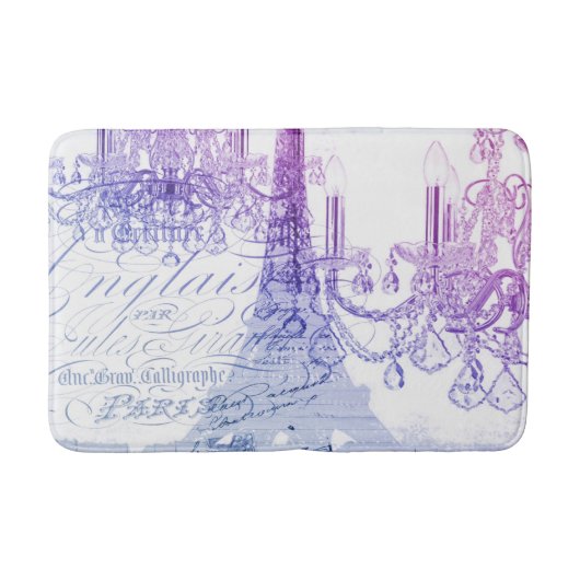Tapis De Bain scripts chandelier violet tour eiffel paris (Devant)