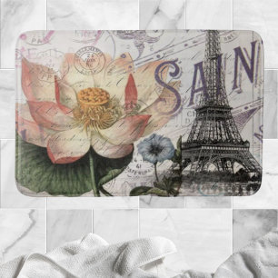 Tapis De Bain scripts tour eiffel lotus paris botanique français