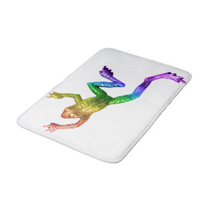 Tapis De Bain Sculpture de grenouille aux couleurs de l'arc-en-c