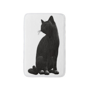 Tapis de bain se reposant de chat noir
