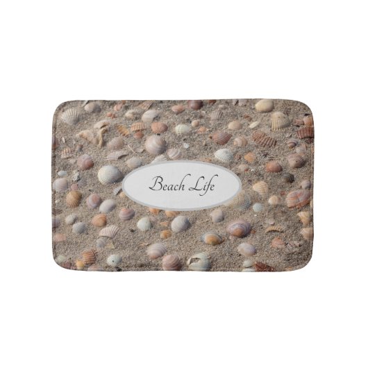 Tapis De Bain Sea shells at a sandy beach photo (Devant)