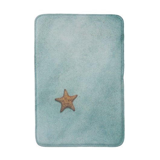 Tapis De Bain Sea Star dans le sable, poisson étoile, bleu vert (Devant (Vertical))