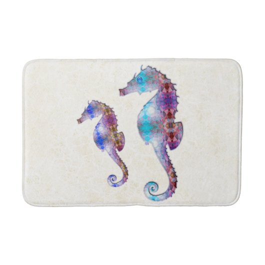 TAPIS DE BAIN SEAHORSE 1 DUO BÉBÉ MOSAÏQUE BLEUE ET ROSE (Devant)