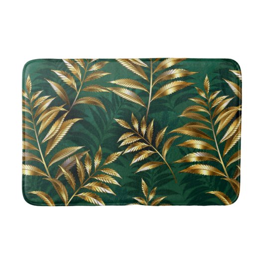 Tapis De Bain Seamless pattern with golden ferns (Devant)