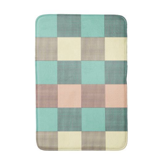 Tapis De Bain Seamless retro pattern with rounded squares bath m (Devant (Vertical))