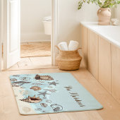 Tapis De Bain Seashells And Sand Coastal Beach Nom De Famille