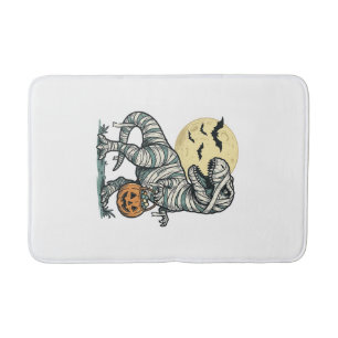 Tapis De Bain Seau de bonbons T-Rex momie Halloween Vecteur vint