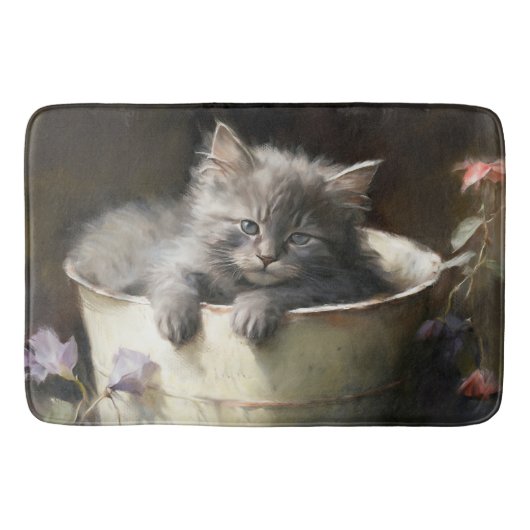 Tapis De Bain Seau Plein De Joie Sweet Grey Kitten (Devant)