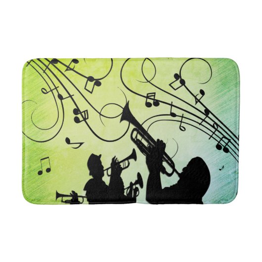 Tapis De Bain Section Trumpet Jazz Music Green (Devant)