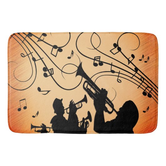 Tapis De Bain Section Trumpet Jazz Musique Orange Rust (Devant)