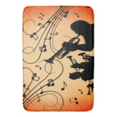 Tapis De Bain Section Trumpet Jazz Musique Orange Rust (devant Vertical)