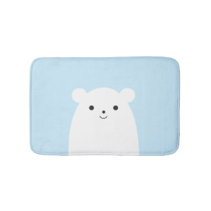 Tapis de bain semi-transparent d'ours blanc