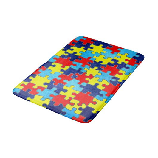Tapis De Bain Sensibilisation sur l'autisme-Puzzle par Shirley T (Angle)