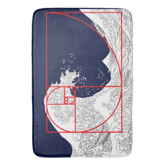 Tapis De Bain Séquence Fibonacci et la Grande Vague (devant Vertical)