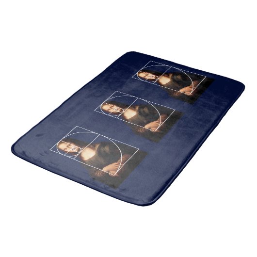 Tapis De Bain Séquence Leonardo da Vinci Mona Lisa Fibonacci (Angle)