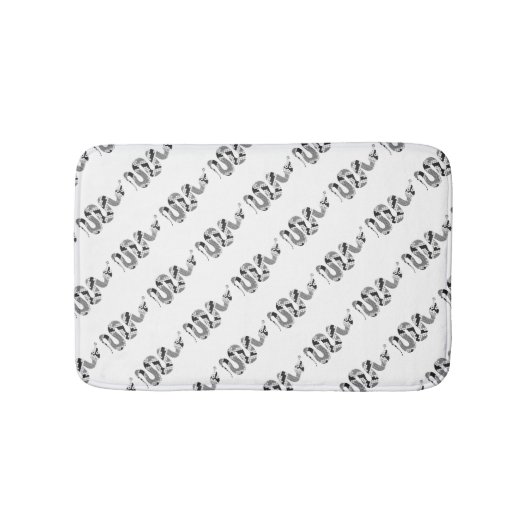 Tapis De Bain Serpent gris et silhouette gris clair (Devant)