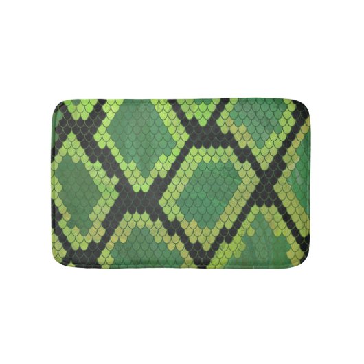 Tapis De Bain Serpent noir et vert (Devant)