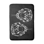 Tapis De Bain Serpent tribal noir et blanc (Devant (Vertical))