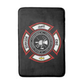 Tapis De Bain Service d'incendie AJOUTER LE NOM Pompier Insigne  (Devant (Vertical))