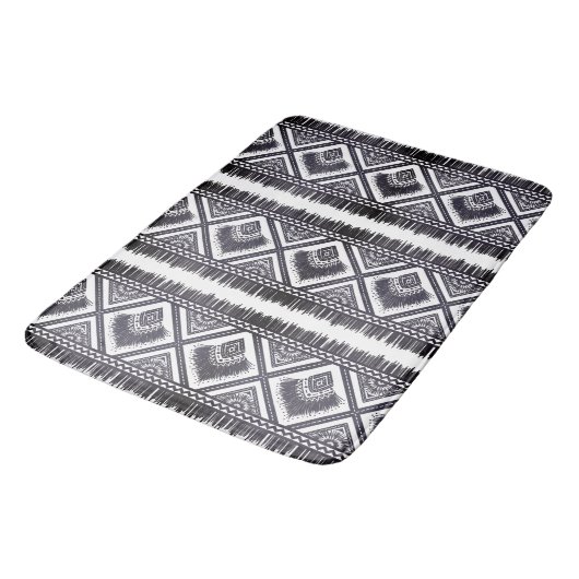 Tapis De Bain Serviette de Motif Boho Blanc Marine (Angle)