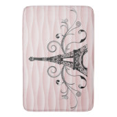Tapis De Bain Serviette Eiffel rose Parfum (devant Vertical)