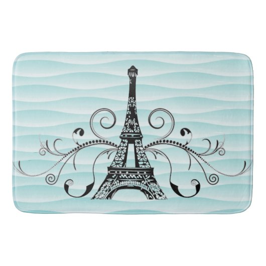 Tapis De Bain Serviette Eiffel turquoise Parfum de bain (Devant)