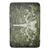 Tapis De Bain Serviette Eiffel Verte Grunge Bain Mat (devant Vertical)