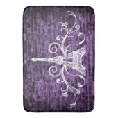 Tapis De Bain Serviette violette Eiffel Grunge Bain Mat (devant Vertical)