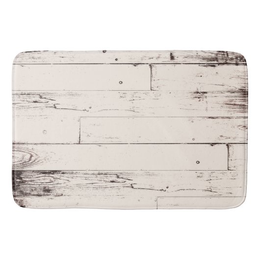 Tapis De Bain Shabby Chic Off White Ivory Wood Rustic Farmhouse (Devant)
