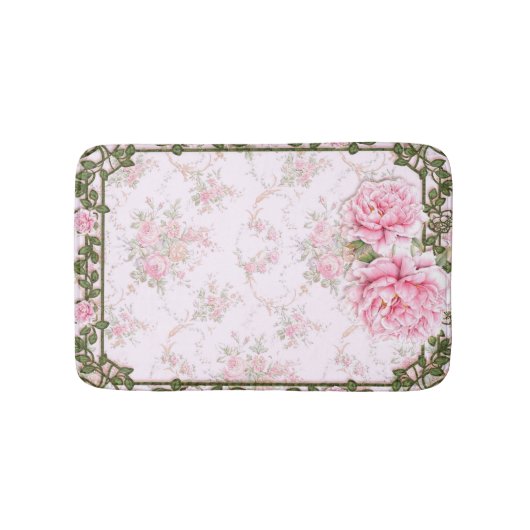 Tapis De Bain Shabby Chic Pretty Peonies (Devant)