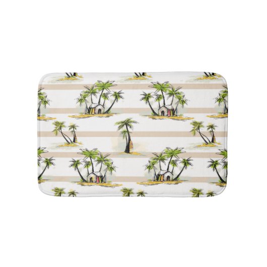Tapis De Bain Shack tropical et paumes (Devant)