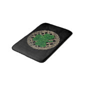 Tapis De Bain Shamrock Noir Sur Noeuds Celtiques Bain Mat (Angle)