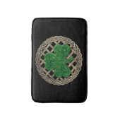 Tapis De Bain Shamrock Noir Sur Noeuds Celtiques Bain Mat (Devant (Vertical))