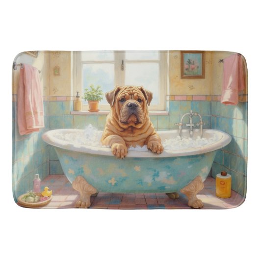 Tapis De Bain Shar-Pei Bath Time Cute Bathroom Decor (Devant)