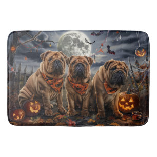 Tapis De Bain Shar Pei Halloween Éffrayant