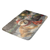 Tapis De Bain Shiba Inu Chien Festive de Noël (Angle)
