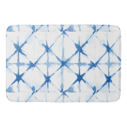 Tapis De Bain Shibori Blue Tie Dye Triangle Bath Mat (Devant)