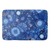 Tapis De Bain Shibori botanique bleu (Devant)