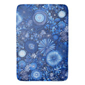 Tapis De Bain Shibori botanique bleu (devant Vertical)