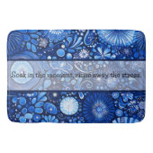 Tapis De Bain Shibori Botanique Bleu Dit : (Devant)