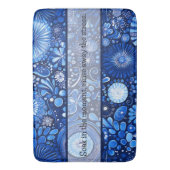 Tapis De Bain Shibori Botanique Bleu Dit : (devant Vertical)