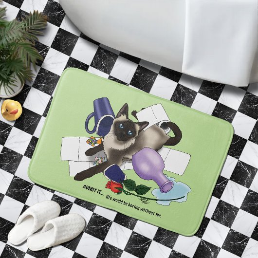 Tapis De Bain Siamese Cat Mischief drôle