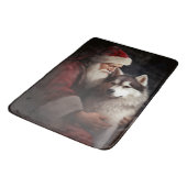 Tapis De Bain Sibérien Husky avec Noël Festif du Père Noël (Angle)
