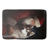 Tapis De Bain Sibérien Husky avec Noël Festif du Père Noël (Devant)