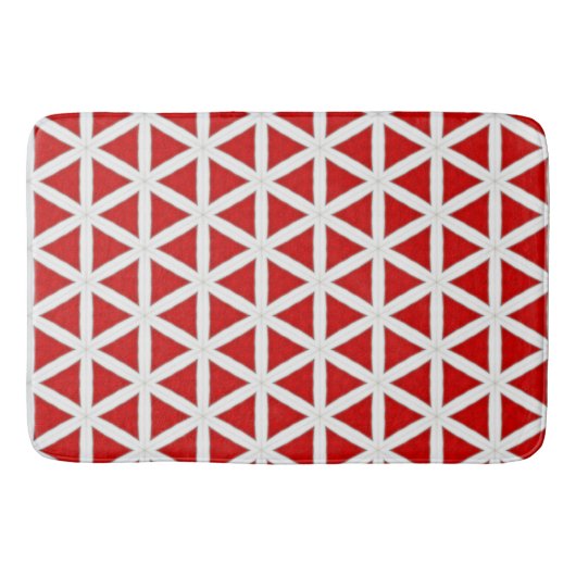 Tapis De Bain Signal Flux – Red & White Modern Design (Devant)